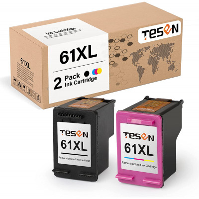 61XL TESEN Remanufactured 61XL Ink Cartridge Replacement (K+T)